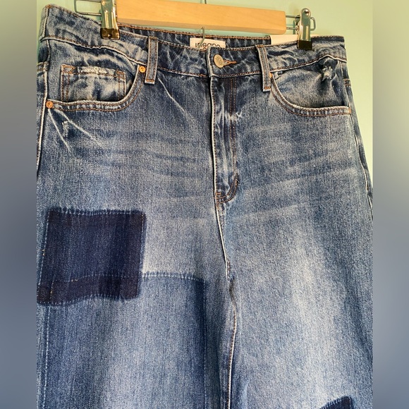 Insane Gene Women’s 11/29 Patchwork Wide Leg Jeans High Rise Relaxed Fit NWT - Picture 3 of 14